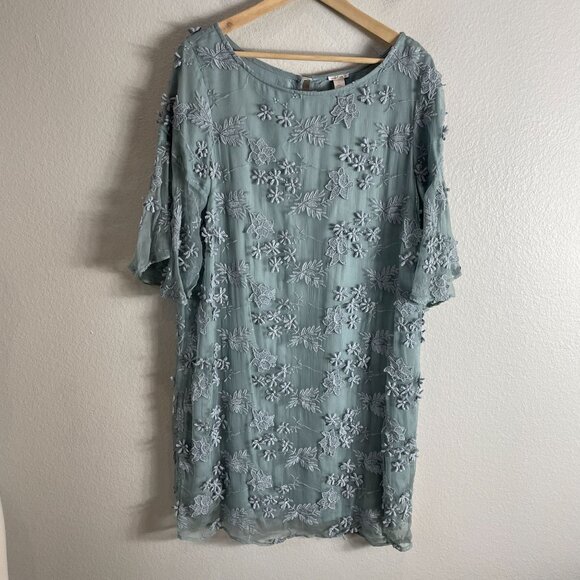 Sundance Womens Large Princess Dreams Embroidered Boho Bell Sleeve Sheath Dress - Picture 8 of 13